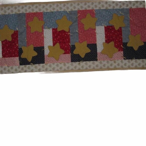 🛒$15 Handmade Patchwork Quilt Table Runner/Wall Hanging Home Decor 16"x40” #705 - Picture 3 of 4